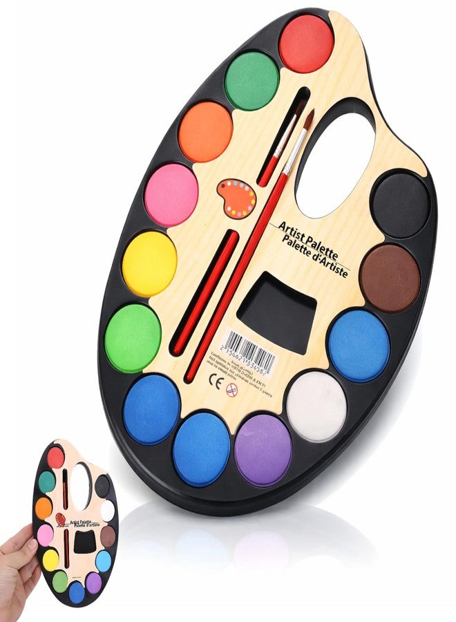 Isvi Kids Watercolour Paint Set with Brush & Thumb Hole Palette (Pack of 1) | Washable Non-Toxic Painting Art Kit for Children | Portable Travel Friendly | Birthday Return Gift - Image 1
